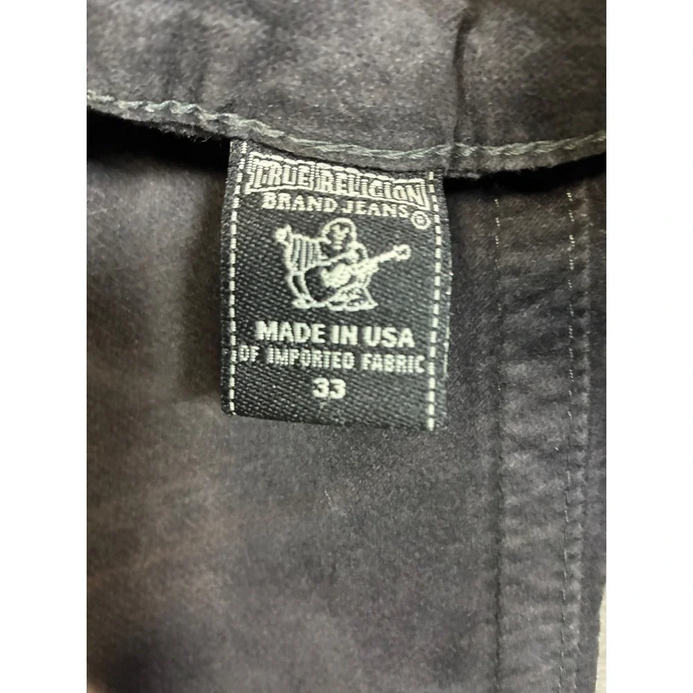 True Religion Mens Charcoal Grey Corduroy Bootcut Pants Size 33 Made in USA